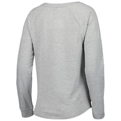 Las Vegas Raiders Juniors All Striped Up Raglan Long Sleeve T-Shirt Heathered Gray