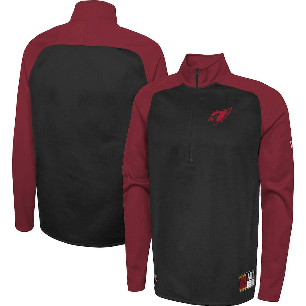 Arizona Cardinals New Era Combine Authentic O-Line Raglan Half-Zip Jacket Black