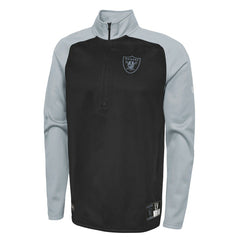 Las Vegas Raiders New Era Combine Authentic O-Line Raglan Half-Zip Jacket Black