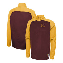 Washington Commanders New Era Combine Authentic O-Line Raglan Half-Zip Jacket Burgundy