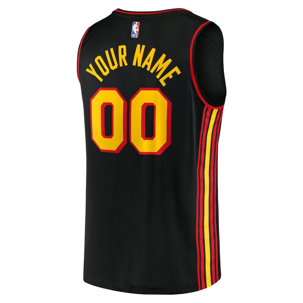 Atlanta Hawks Fast Break Replica Custom Jersey Black Statement Edition | Fanatics Lifestyle
