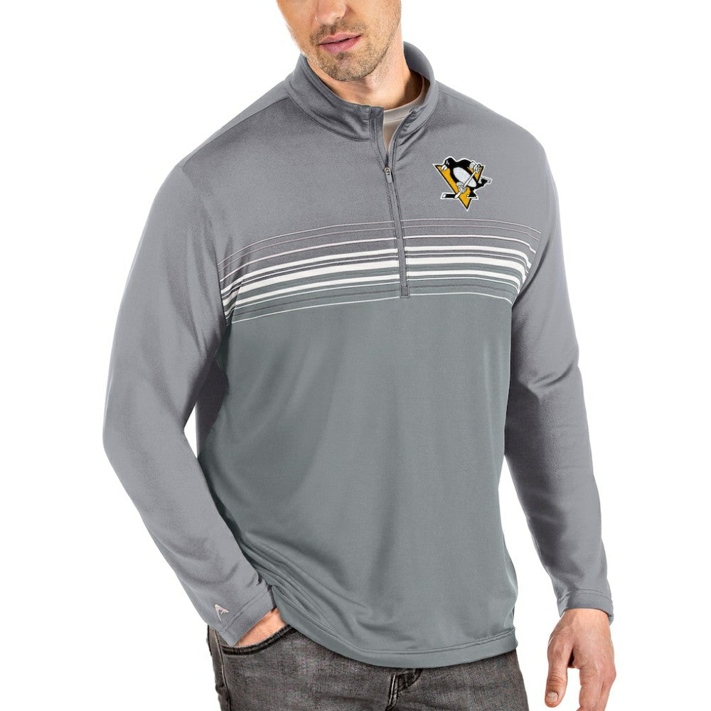 Pittsburgh Penguins Antigua Pace Quarter-Zip Pullover Top - Gray - NHL 4553303