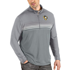 Pittsburgh Penguins Antigua Pace Quarter-Zip Pullover Top - Gray - NHL 4553303