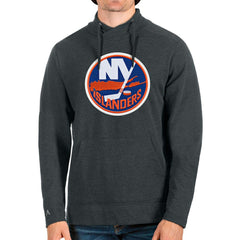 New York Islanders Antigua Reward Crossover Neckline Pullover Sweatshirt - Heathered Charcoal - NHL 4553957