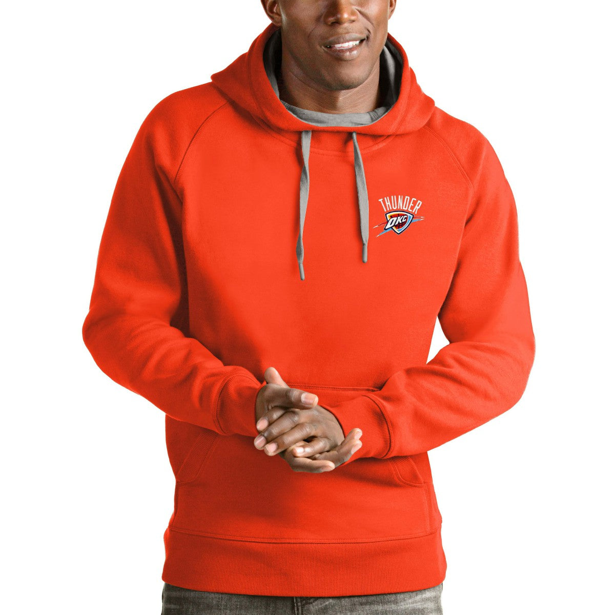 Oklahoma City Thunder Antigua Victory Pullover Hoodie Orange