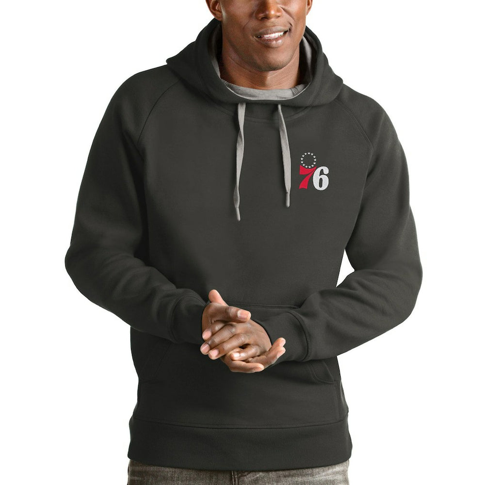 Philadelphia 76ers Antigua Victory Pullover Hoodie Charcoal