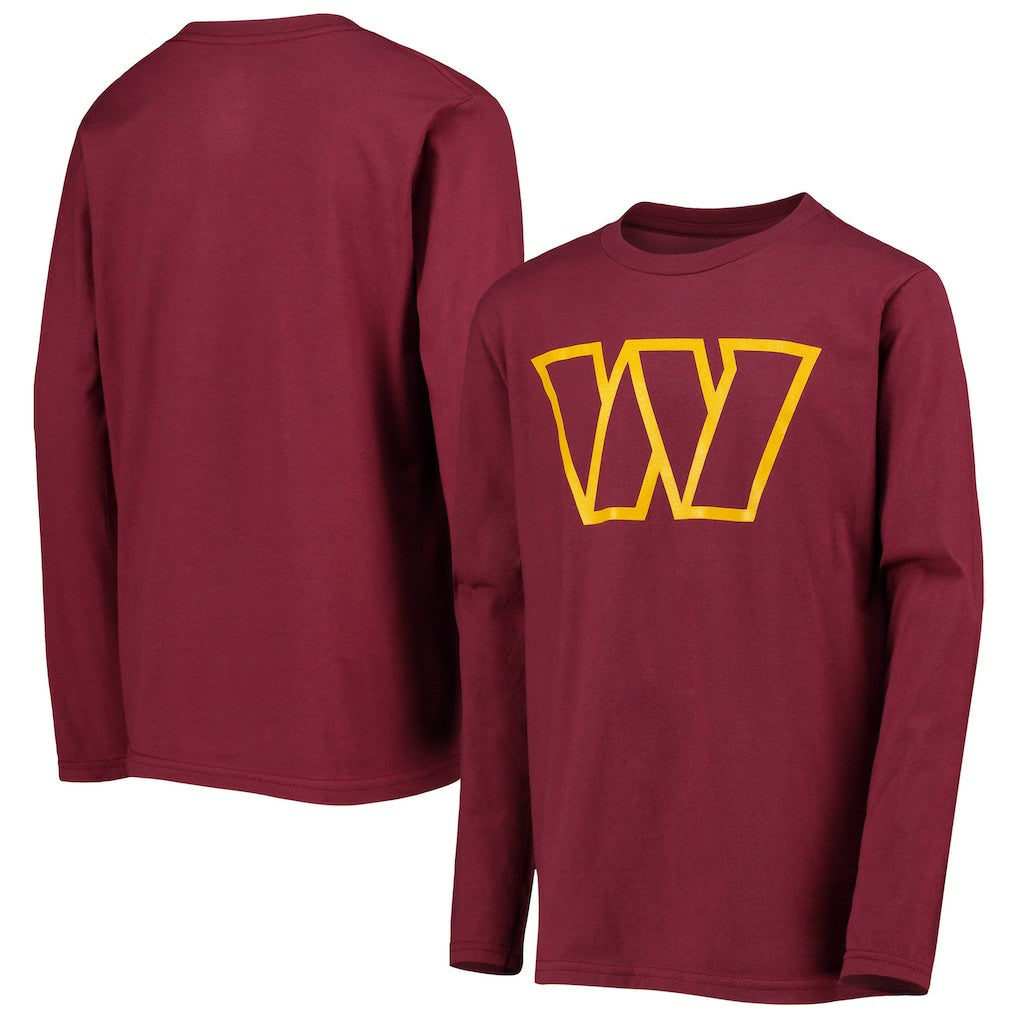 Washington Commanders Youth Primary Team Logo Long Sleeve T-Shirt Burgundy