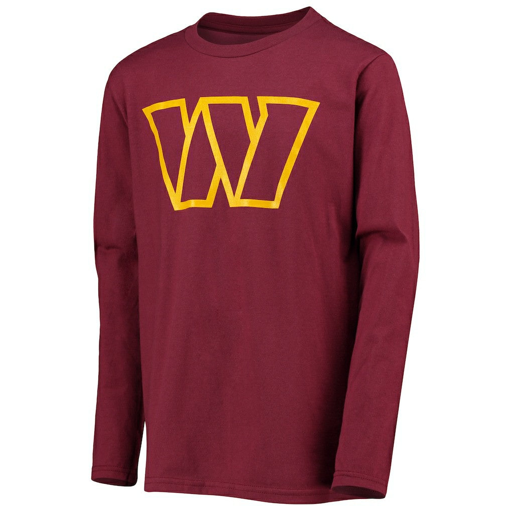 Washington Commanders Youth Primary Team Logo Long Sleeve T-Shirt Burgundy