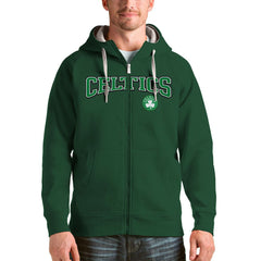 Boston Celtics Antigua Victory Full-Zip Hoodie Hunter Green