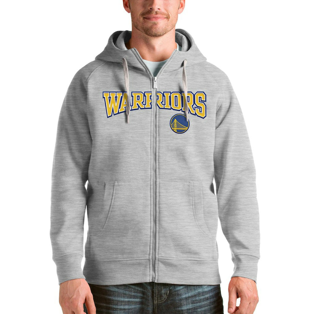 Golden State Warriors Antigua Victory Full-Zip Hoodie Heathered Gray
