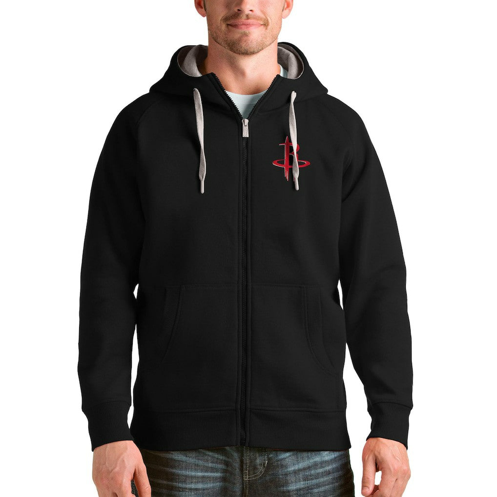 Houston Rockets Antigua Logo Victory Full-Zip Hoodie Black