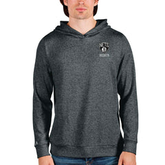 Brooklyn Nets Antigua Absolute Pullover Hoodie Heathered Charcoal