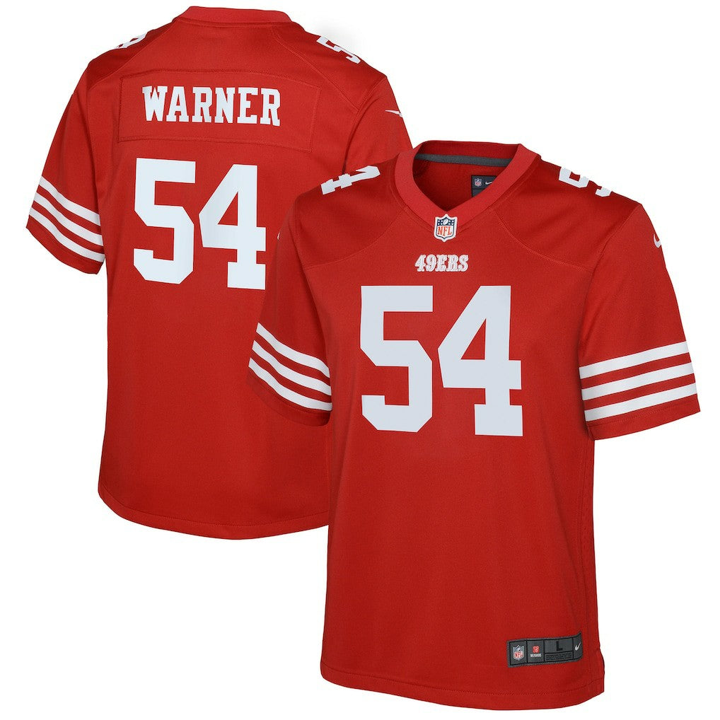 Nike Fred Warner San Francisco 49ers Youth Game Jersey Scarlet
