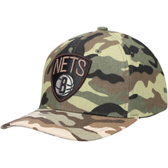 Brooklyn Nets Woodland Desert Snapback Hat Camo | Mitchell & Ness discount