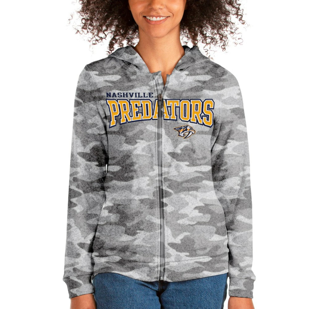 Nashville Predators Antigua Women's Team Absolute Full-Zip Hoodie - Camo - NHL 4562750
