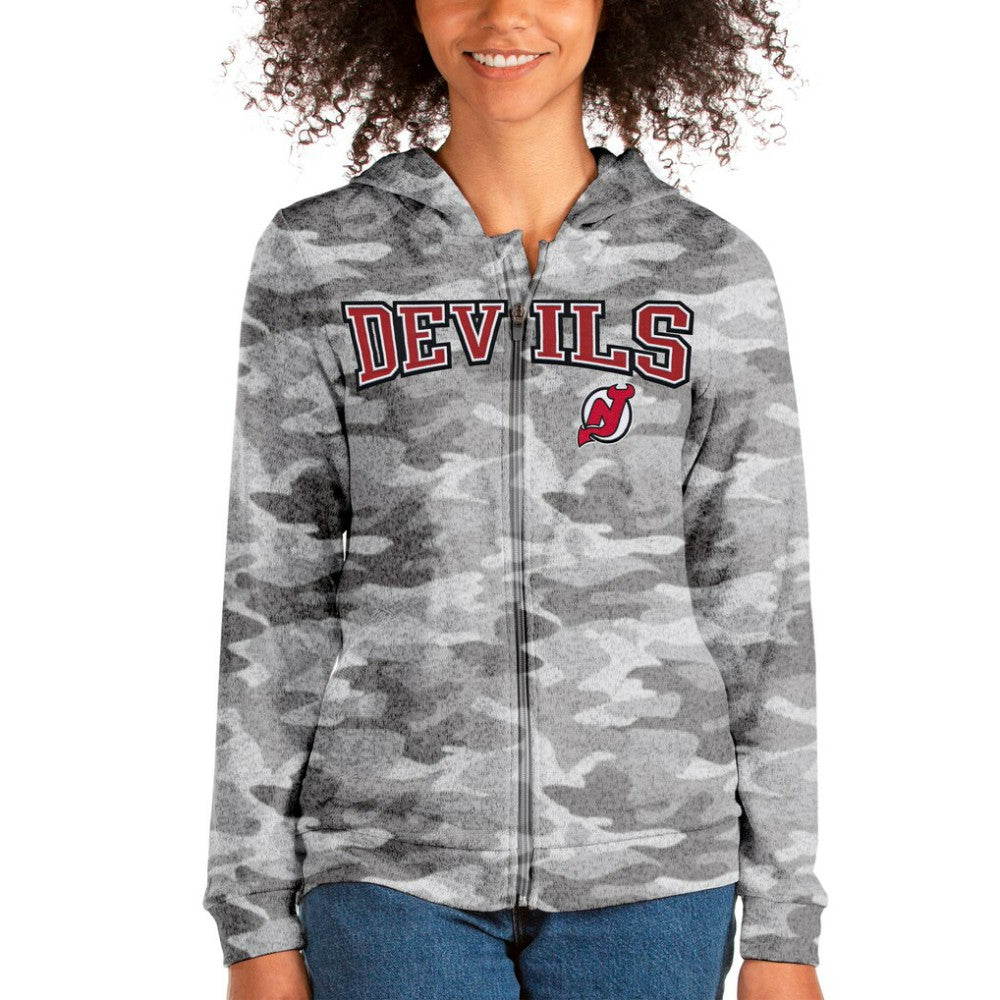 New Jersey Devils Antigua Women's Team Absolute Full-Zip Hoodie - Camo - NHL 4562755