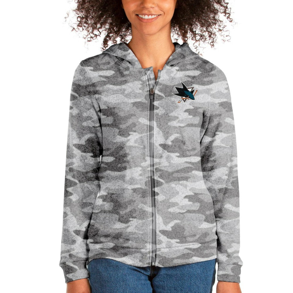 San Jose Sharks Antigua Absolute Full-Zip Hoodie - Camo - NHL 4562969