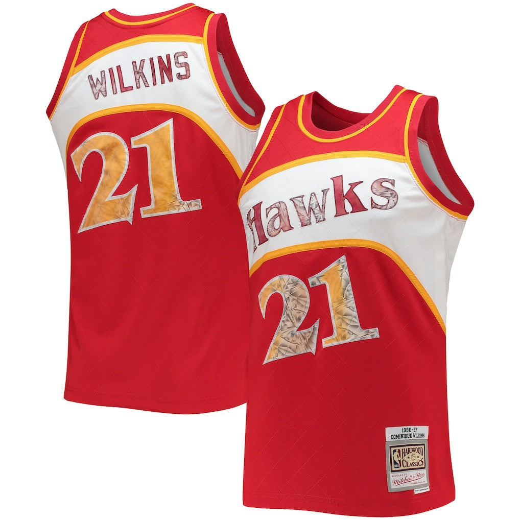 Dominique Wilkins Atlanta Hawks 1986/87 Hardwood Classics NBA 75th Anniversary Diamond Swingman Jersey Red | Mitchell & Ness discount