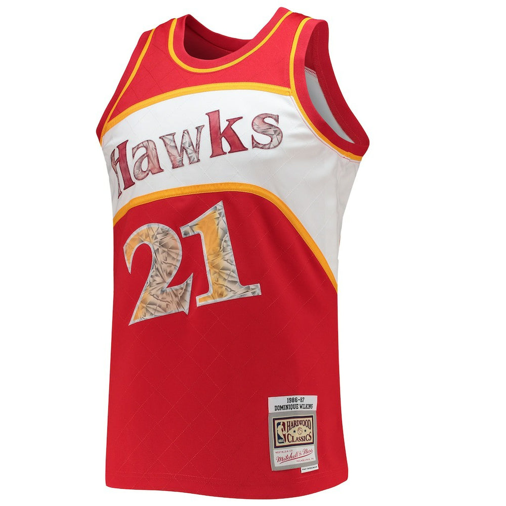 Dominique Wilkins Atlanta Hawks 1986/87 Hardwood Classics NBA 75th Anniversary Diamond Swingman Jersey Red | Mitchell & Ness discount
