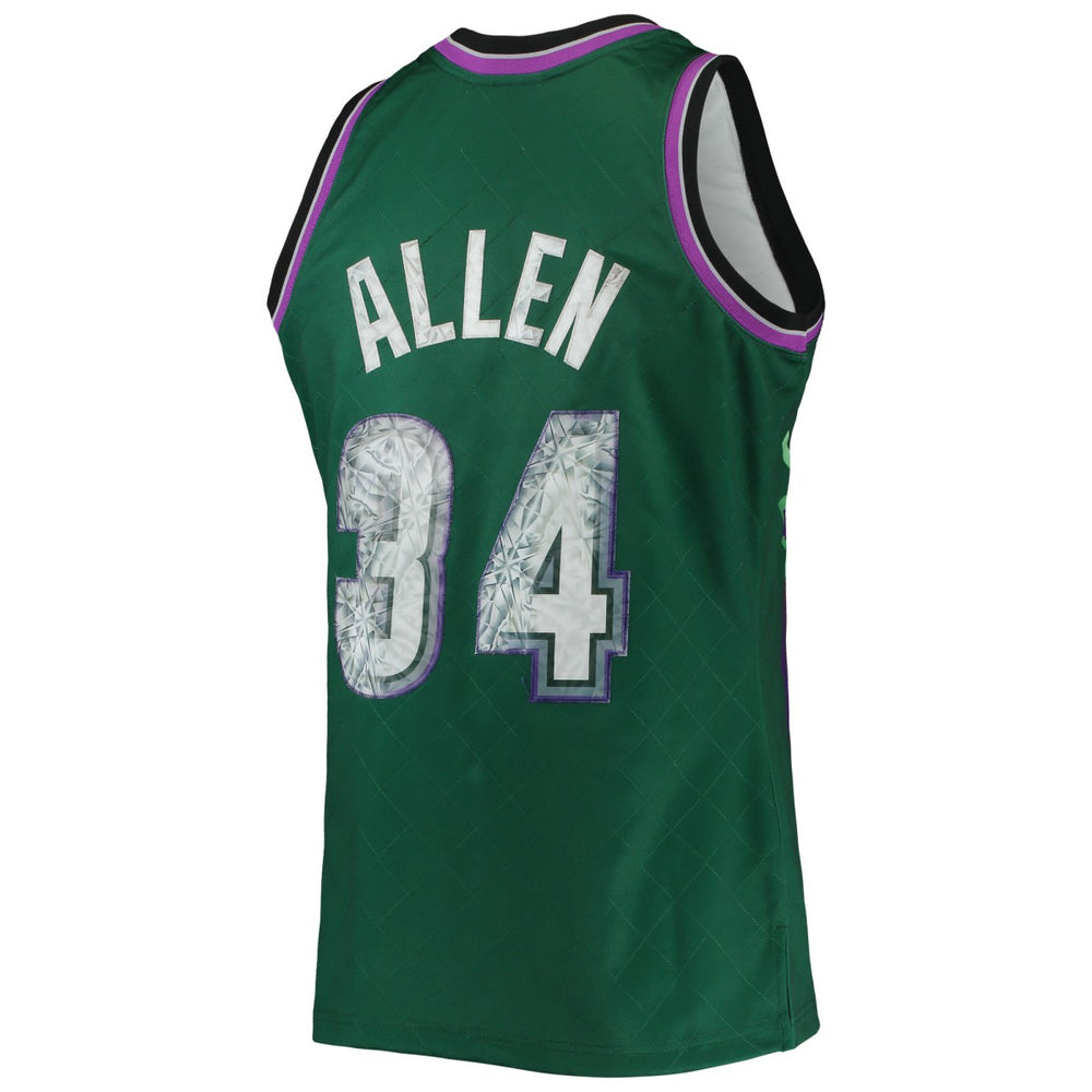 Ray Allen Milwaukee Bucks 1996/97 Hardwood Classics NBA 75th Anniversary Diamond Swingman Jersey Green | Mitchell & Ness US