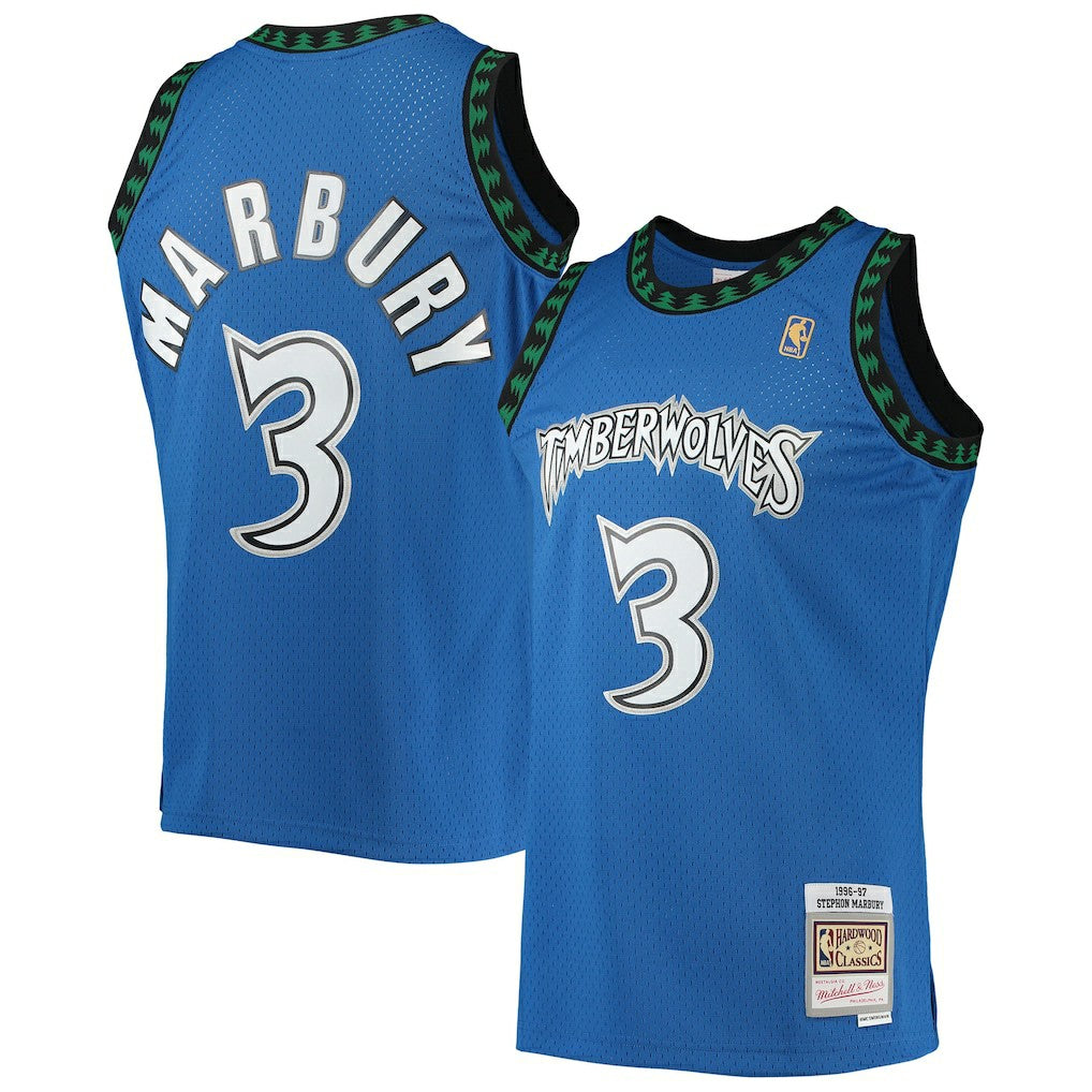 Stephon Marbury Minnesota Timberwolves 1996/97 Hardwood Classics Swingman Jersey Blue | Mitchell & Ness Near Me