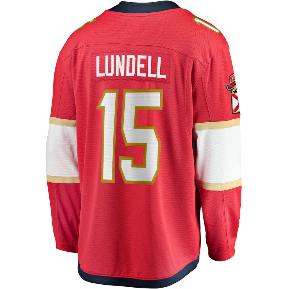 Anton Lundell Florida Panthers Fanatics Home Breakaway Player Jersey - Red - NHL 4564200