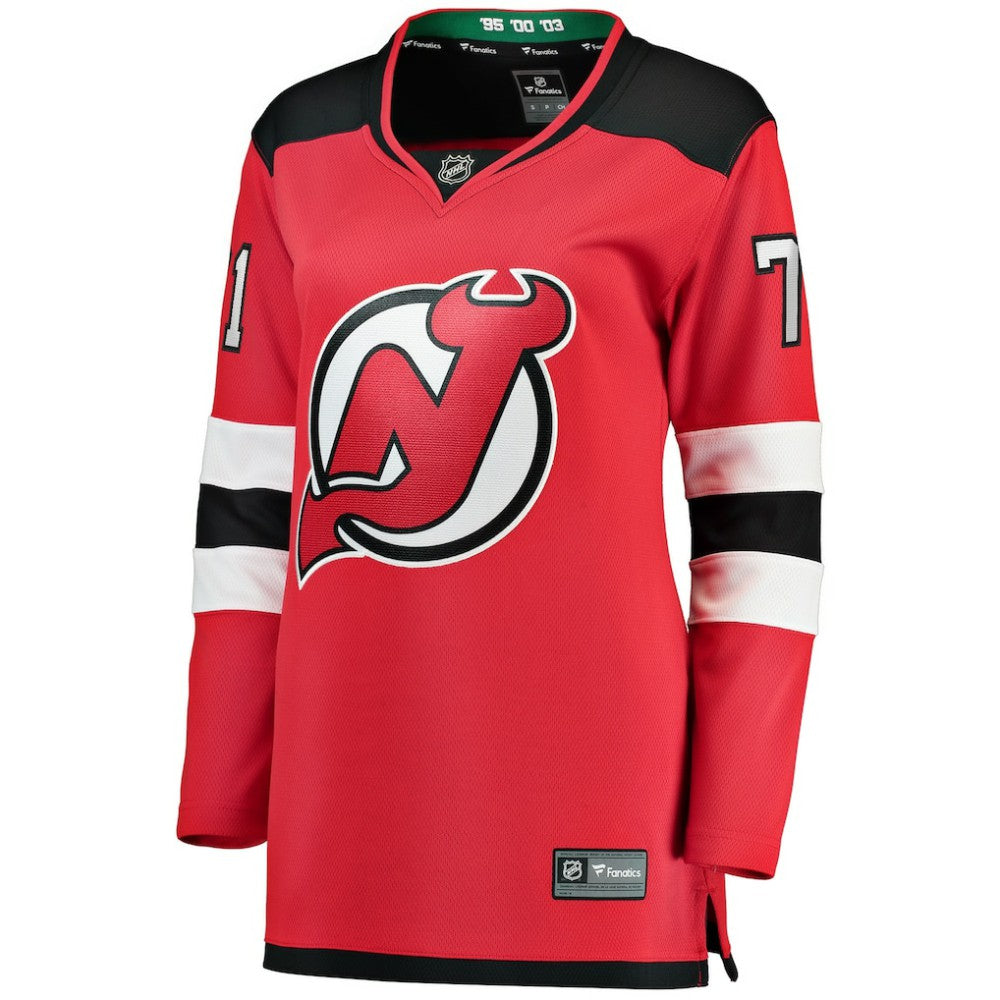 Jonas Siegenthaler New Jersey Devils Fanatics Women's Home Breakaway Player Jersey - Red - NHL 4564256