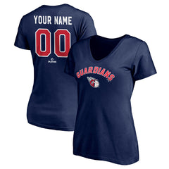 Cleveland Guardians Women's Personalized Winning Streak V-Neck T-Shirt - Navy - MLB Lifestyle