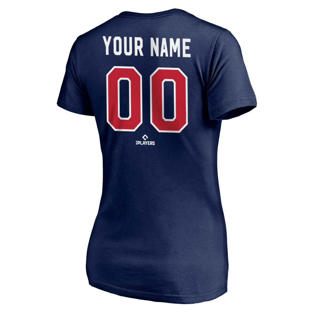 Cleveland Guardians Women's Personalized Winning Streak V-Neck T-Shirt - Navy - MLB Lifestyle