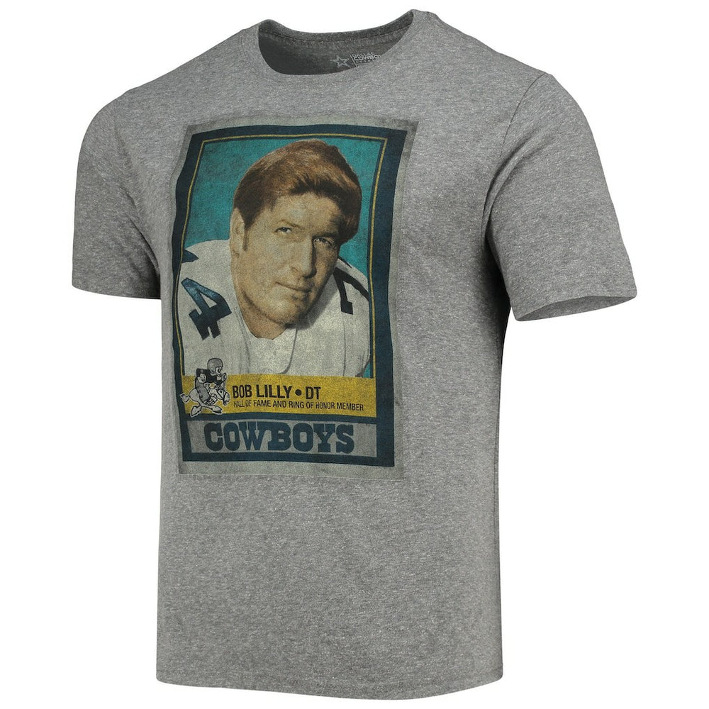 Bob Lilly Dallas Cowboys Name & Number Tri-Blend T-Shirt Heathered Gray