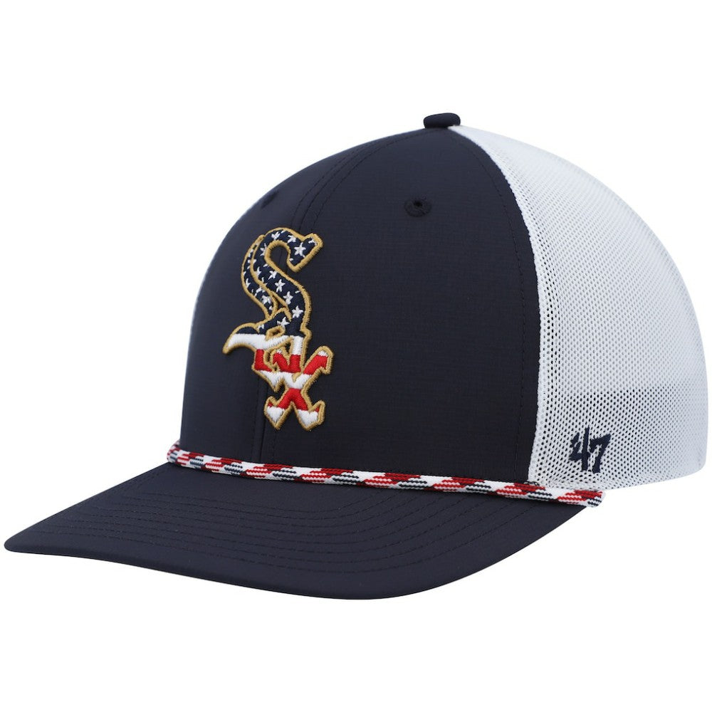 Chicago White Sox '47 Flag Fill Trucker Snapback Hat - Navy/White - 47 brand Discount