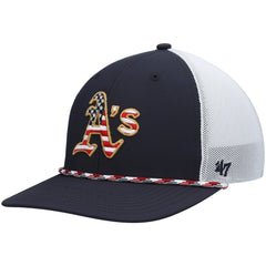 Athletics '47 Flag Fill Trucker Snapback Hat - Navy/White - 47 brand Discount