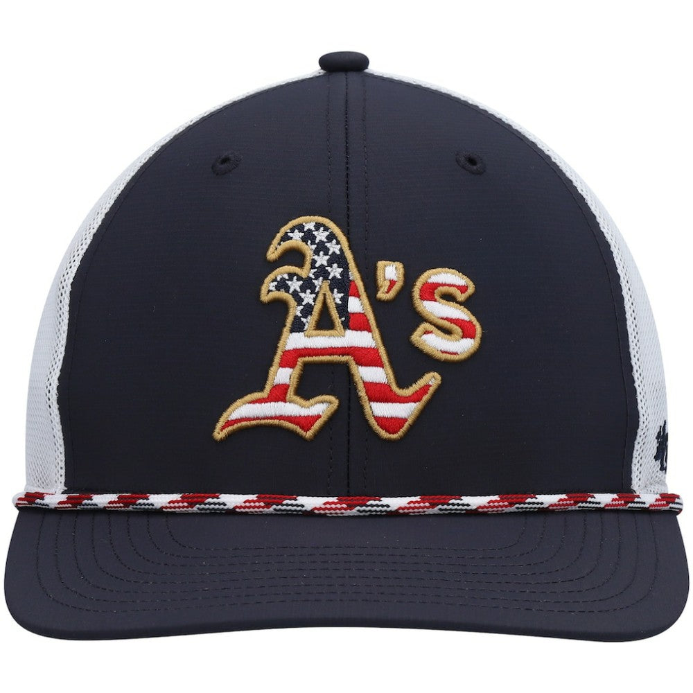 Athletics '47 Flag Fill Trucker Snapback Hat - Navy/White - 47 brand Discount