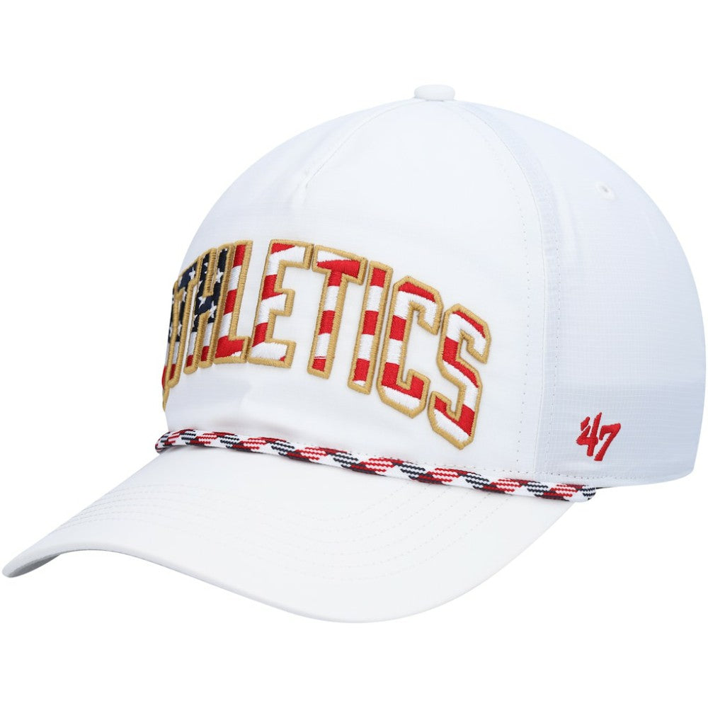 Athletics '47 Flag Flutter Hitch Snapback Hat - White - 47 brand Discount