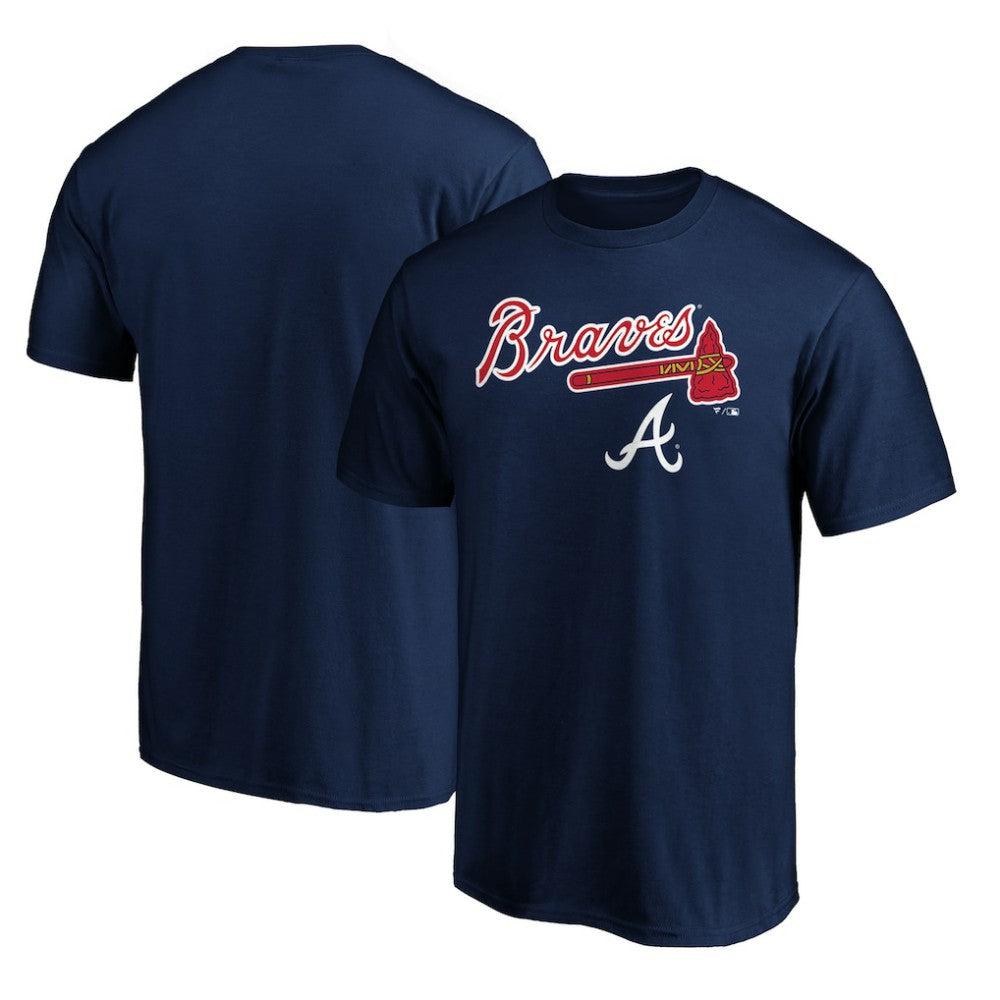 Atlanta Braves Team Lockup Logo T-Shirt - Navy - MLB Online