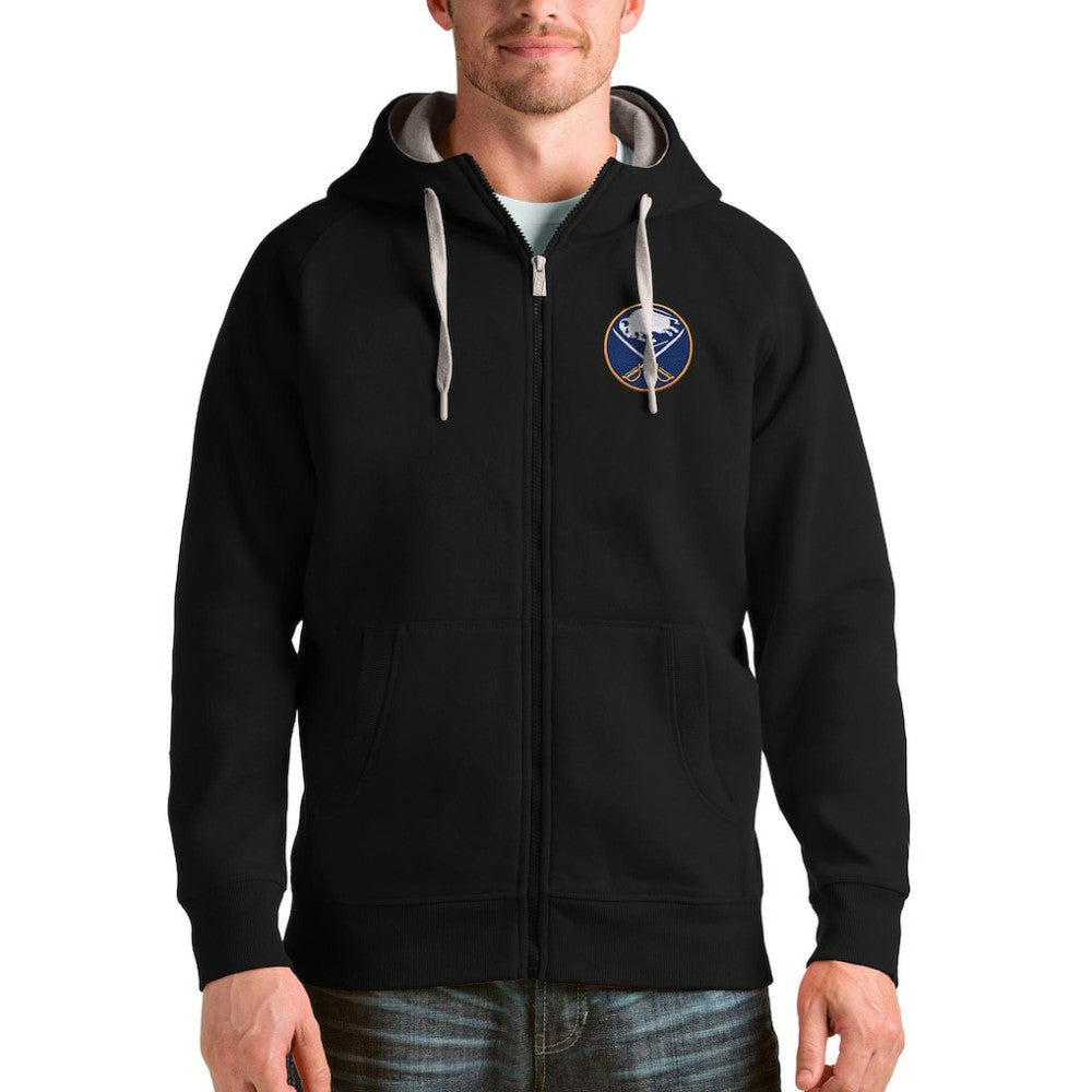 Buffalo Sabres Antigua Logo Victory Full-Zip Hoodie - Black - NHL 4571725