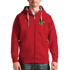 Chicago Blackhawks Antigua Logo Victory Full-Zip Hoodie - Red - NHL 4571743