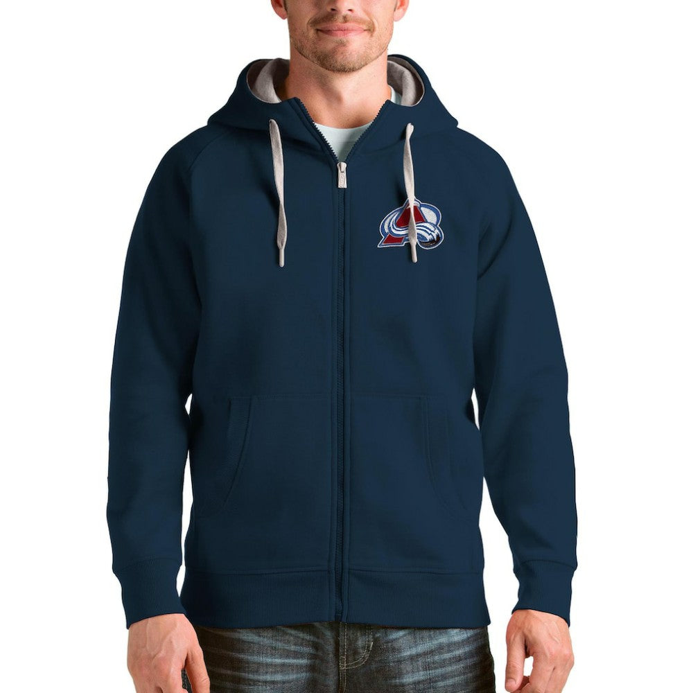 Colorado Avalanche Antigua Logo Victory Full-Zip Hoodie - Navy - NHL 4571746