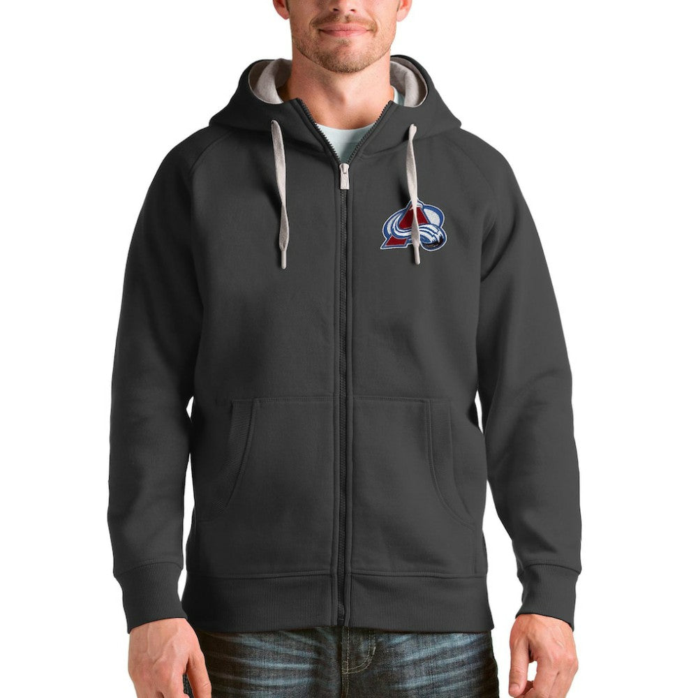 Colorado Avalanche Antigua Logo Victory Full-Zip Hoodie - Charcoal - NHL 4571750