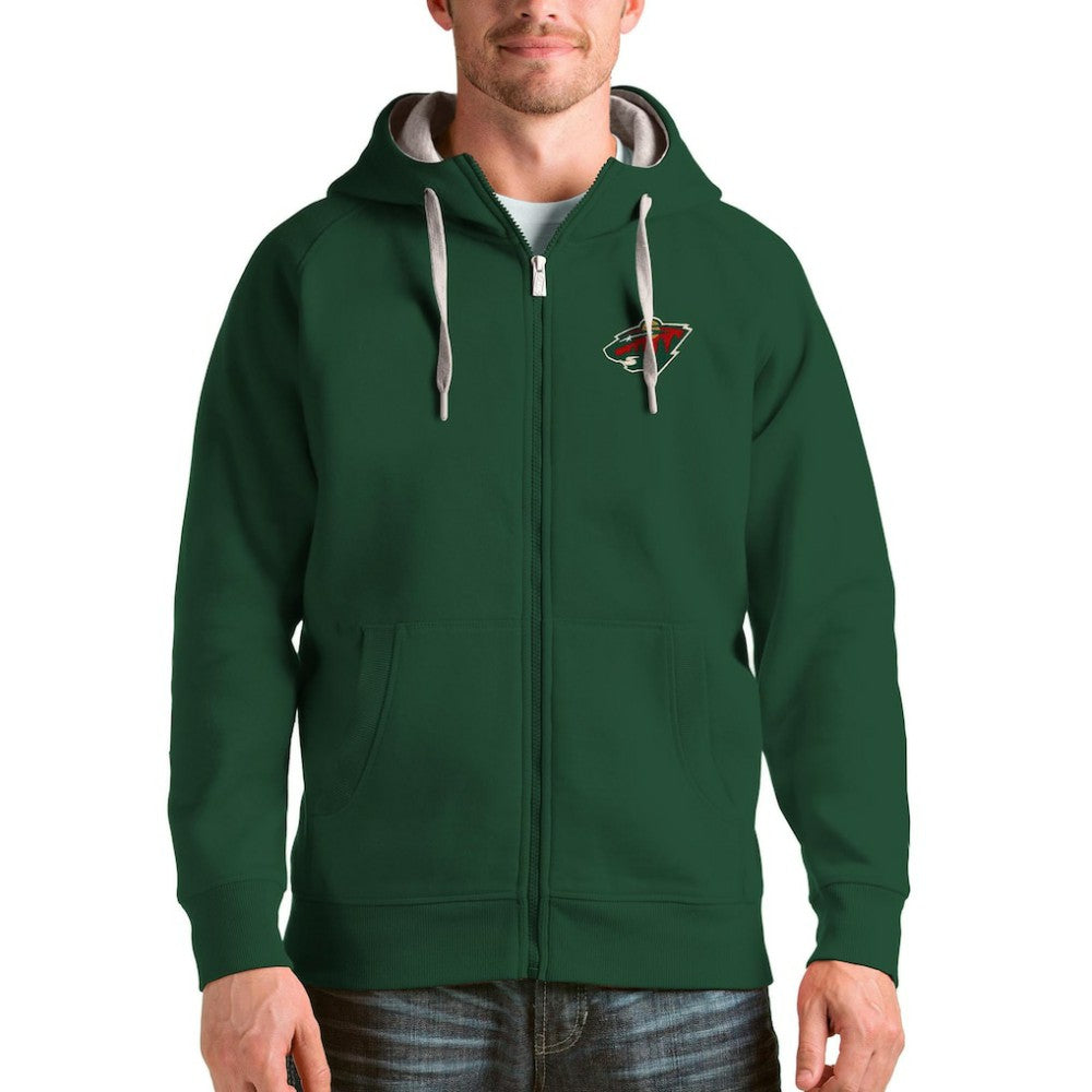 Minnesota Wild Antigua Logo Victory Full-Zip Hoodie - Green - NHL 4571791