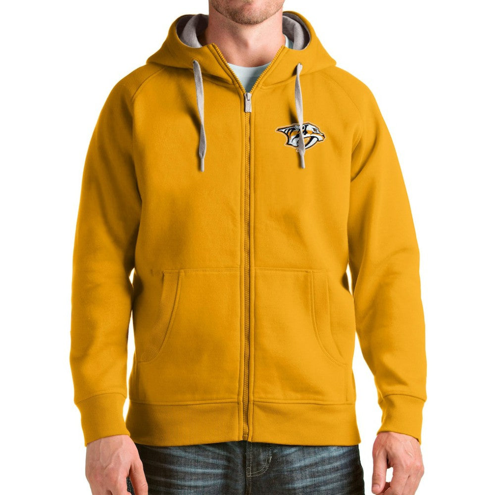 Nashville Predators Antigua Logo Victory Full-Zip Hoodie - Gold - NHL 4571805