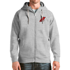 New Jersey Devils Antigua Logo Victory Full-Zip Hoodie - Heathered Gray - NHL 4571809