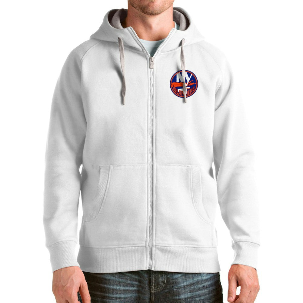 New York Islanders Antigua Logo Victory Full-Zip Hoodie - White - NHL 4571812