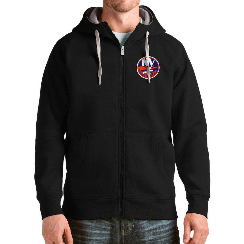 New York Islanders Antigua Logo Victory Full-Zip Hoodie - Black - NHL 4571814