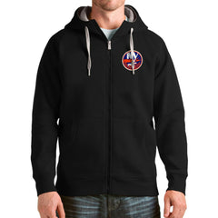 New York Islanders Antigua Logo Victory Full-Zip Hoodie - Black - NHL 4571814
