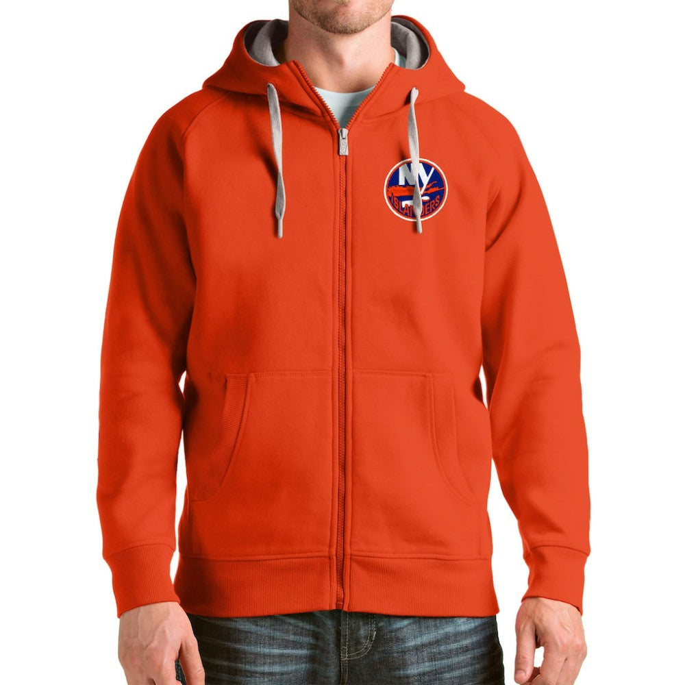 New York Islanders Antigua Logo Victory Full-Zip Hoodie - Orange - NHL 4571816