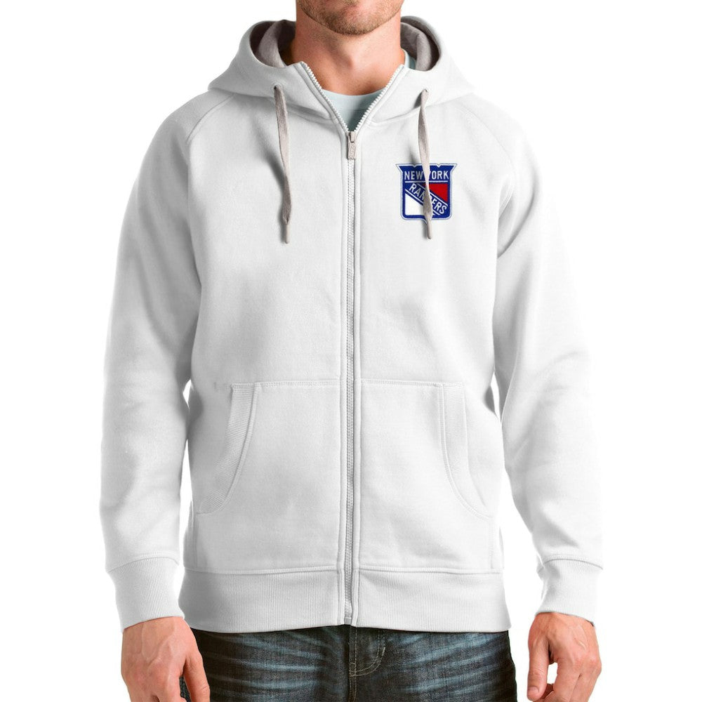 New York Rangers Antigua Logo Victory Full-Zip Hoodie - White - NHL 4571819