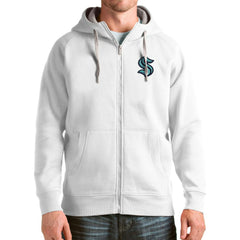 Seattle Kraken Antigua Logo Victory Full-Zip Hoodie - White - NHL 4571844
