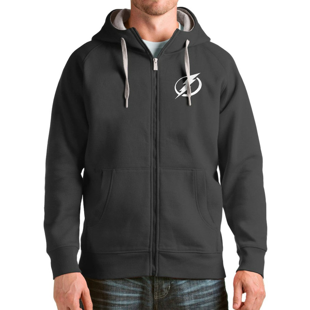Tampa Bay Lightning Antigua Logo Victory Full-Zip Hoodie - Charcoal - NHL 4571861