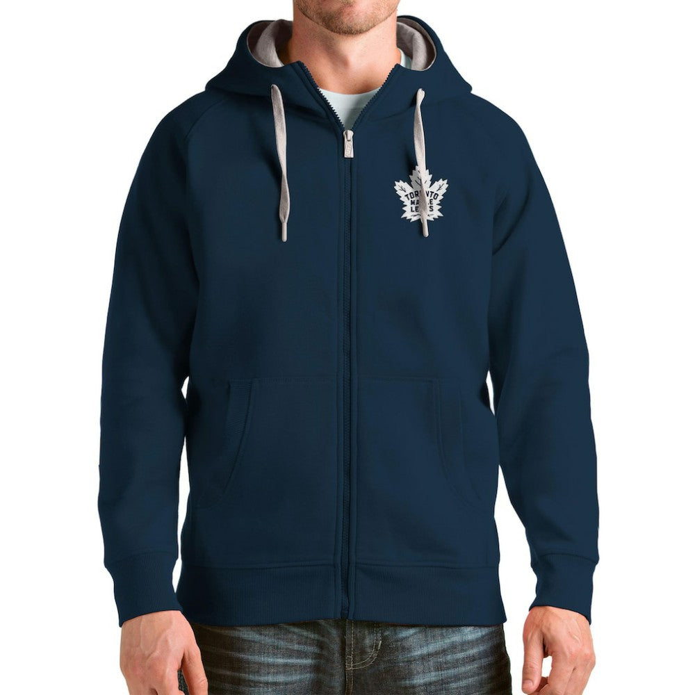 Toronto Maple Leafs Antigua Logo Victory Full-Zip Hoodie - Navy - NHL 4571863